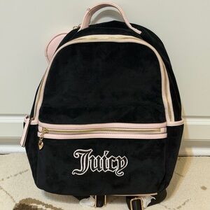 Juicy Couture Black Backpack with Pink Trim NWOT